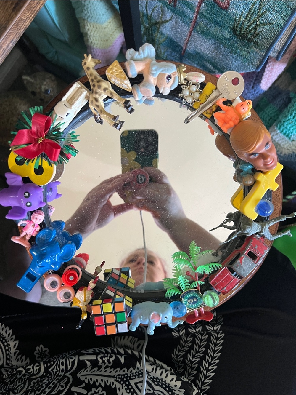 Handmade eclectic Decorative Trinket Mirror - Picture 2 of 9